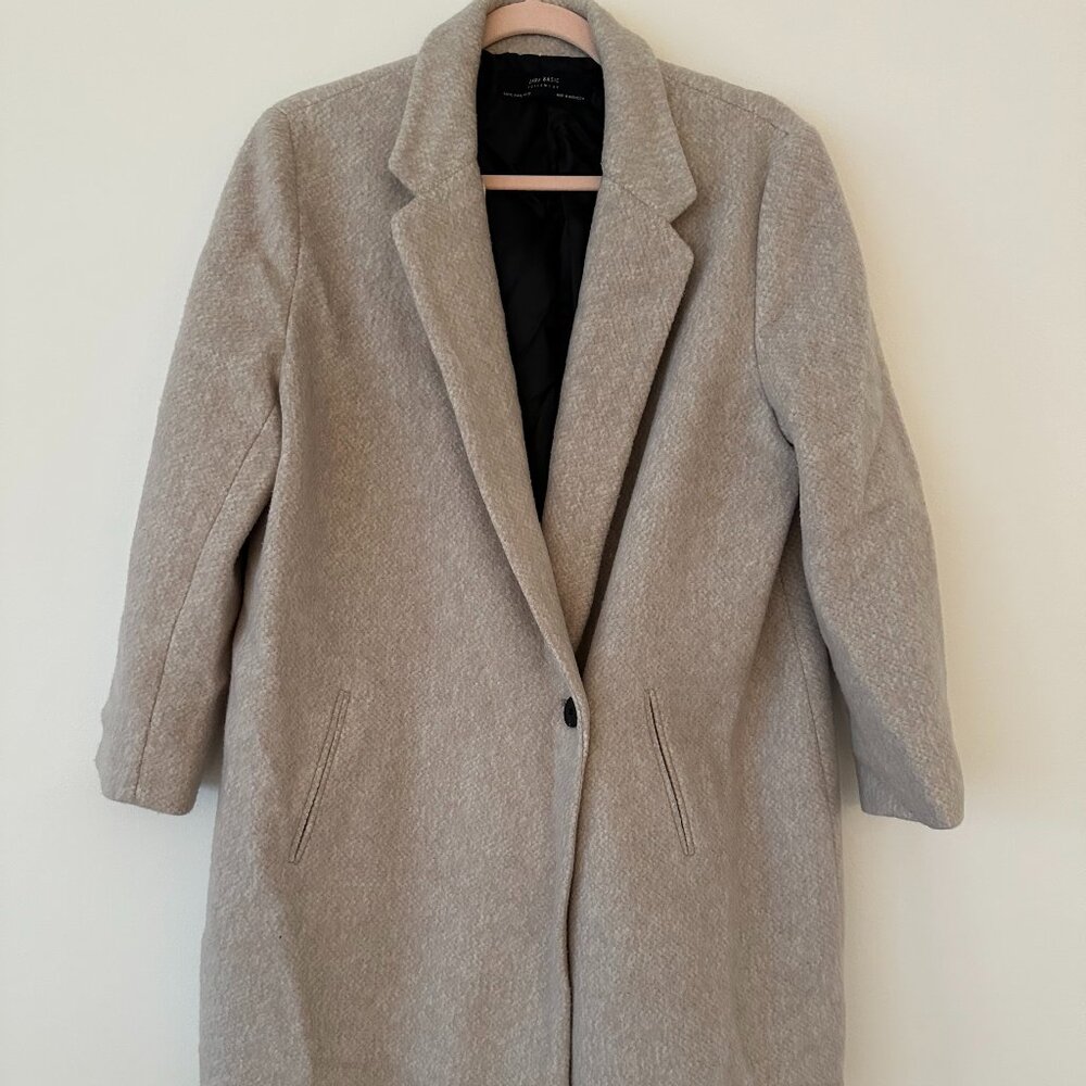 Zara | Grey Single Breasted Coat | XL